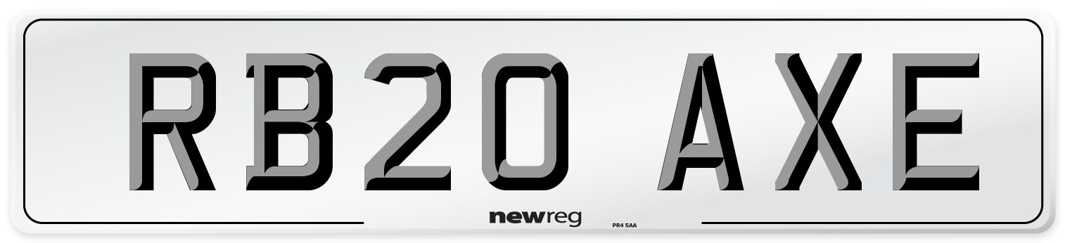RB20 AXE Number Plate from New Reg